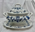 Vintage Blue Danube Oval Soup Tureen with Lid & Underplate Blue Onion Pattern