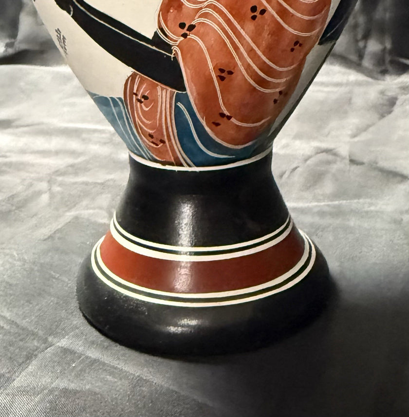 Vintage Amphora Made in Greece Hand Painted Art Pottery Greek Replica Urn Vase