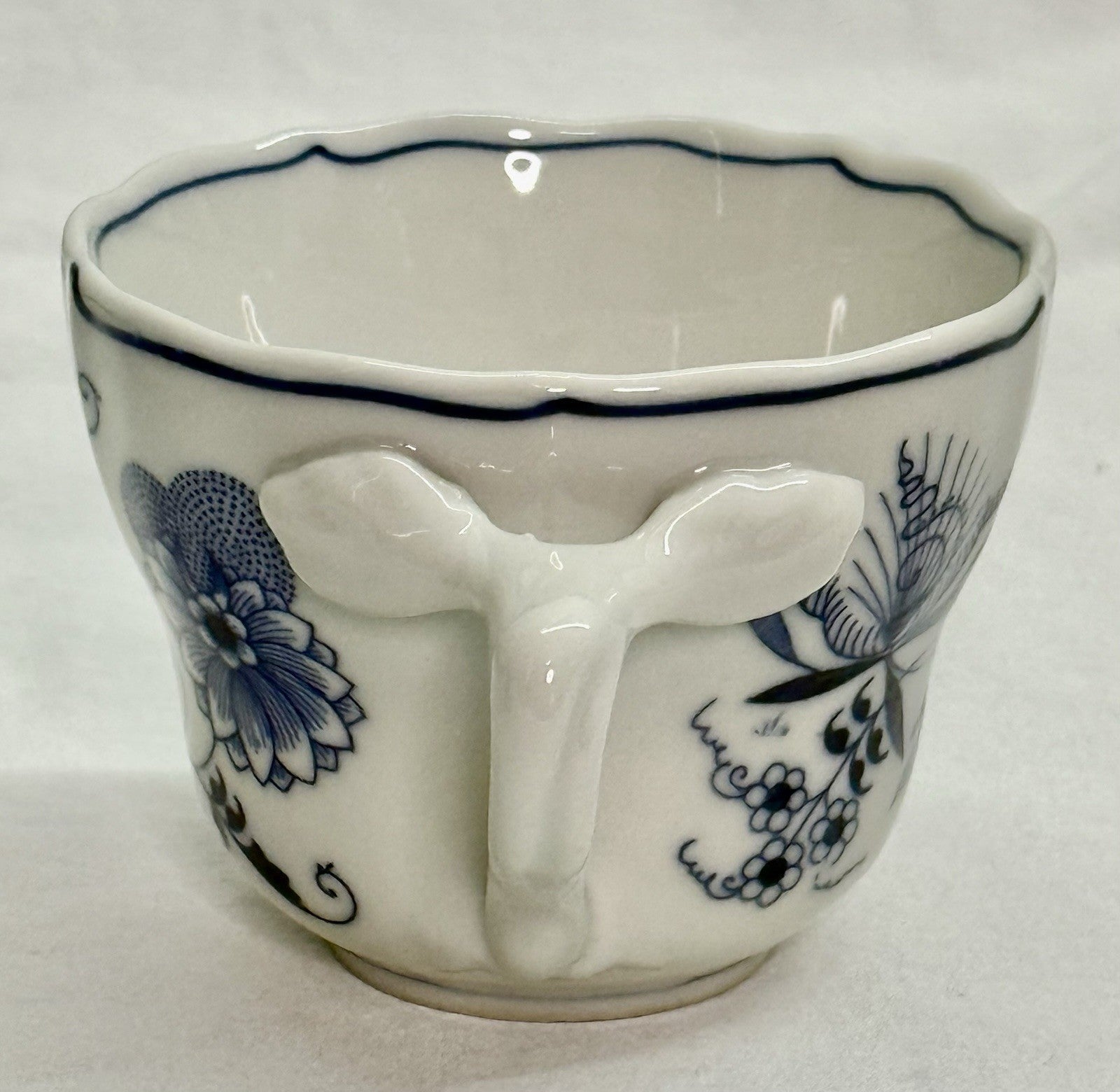 Vintage Blue Danube Tea Cup Translucent Porcelain Blue Onion Pattern Japan 1950s