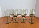 Vintage Set Of 8 Lenox Green Mist Wine Goblets Expression Line Smoky Green Sage