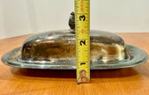 Vintage Wm Rogers Silverplate Butter Dish with Pineapple Finial