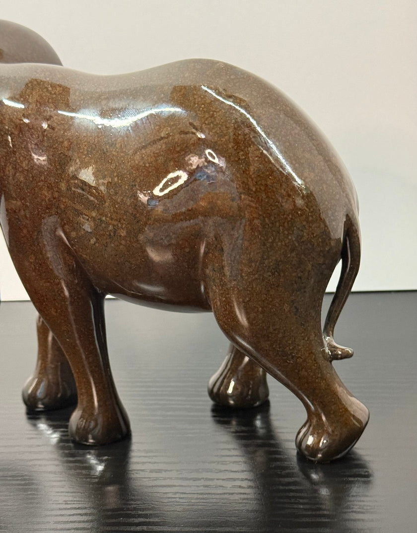 Vintage Ceramic Aynsley elephant Gold-Tone Tusks Animal Kingdom Collection 1990s