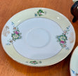 Set of 4 Vintage Hand Painted Floral Porcelain Saucers Made in Occupied Japan