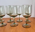 Vintage Set Of 8 Lenox Green Mist Wine Goblets Expression Line Smoky Green Sage