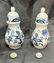 Vintage Blue Danube Floral Blue Onion Pattern Salt & Pepper Shaker Set Japan