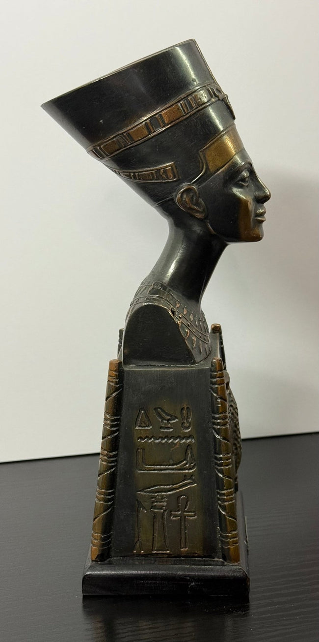 Vintage Heavy Bronze Finished Replica Ancient Egyptian Queen Nefertiti
