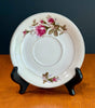 Vintage Fine China Moss Rose Pattern Teacup Saucer Made in Japan