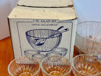 Vintage Godinger Silver 7 Piece Crystal and Silverplate Salad Bowl Set 900/4