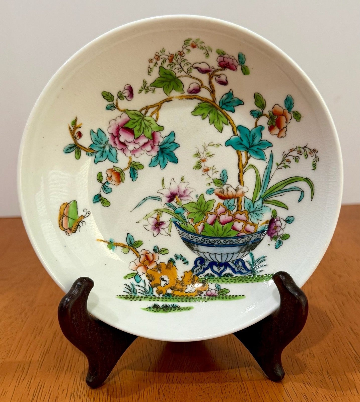 Antique Ridgway Hand Painted Floral Porcelain Saucer Pattern 2/818 circa 1825