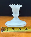 Vintage Victorian Bristol Frosted Glass Candle Holder Floral Hand-Painted