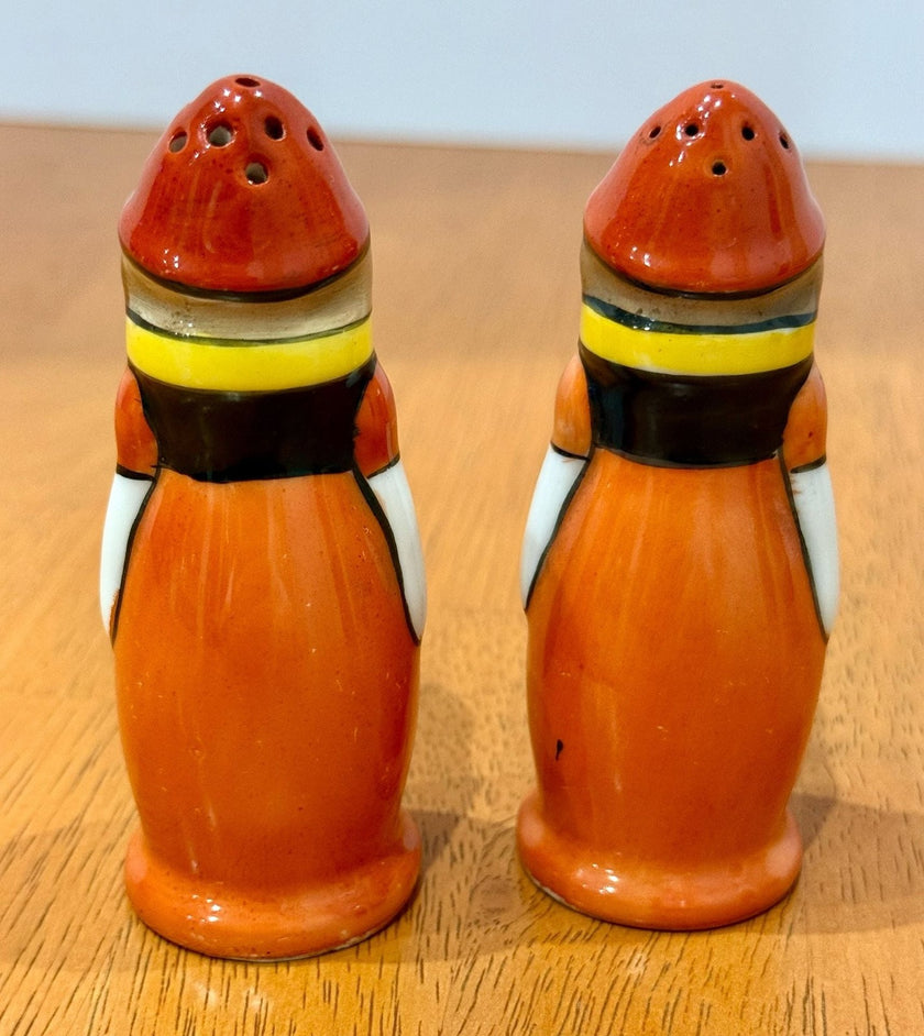 Vintage Noritake Art Deco Lady Masked Pierrette Salt and Pepper Shakers Set