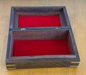Vintage Hand Carved Wooden Jewelry Box with Brass Elephant Inlay 8x5