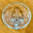Vintage Clear Glass Pedestal Compote Bowl Square Base 5” Candy Dish Fancy