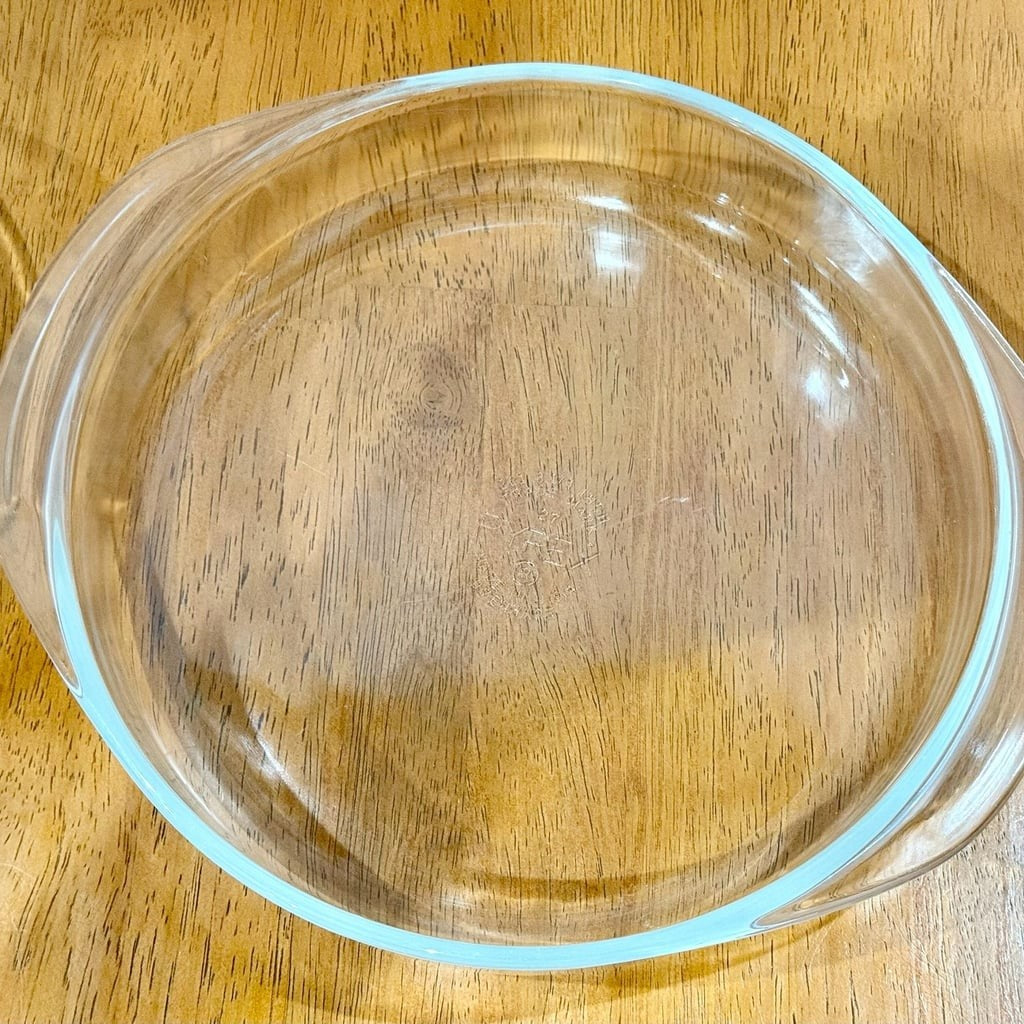 Vintage Pyrex 221 8 1/4 Inch Round Clear Glass Baking Dish Ovenware Set of 2