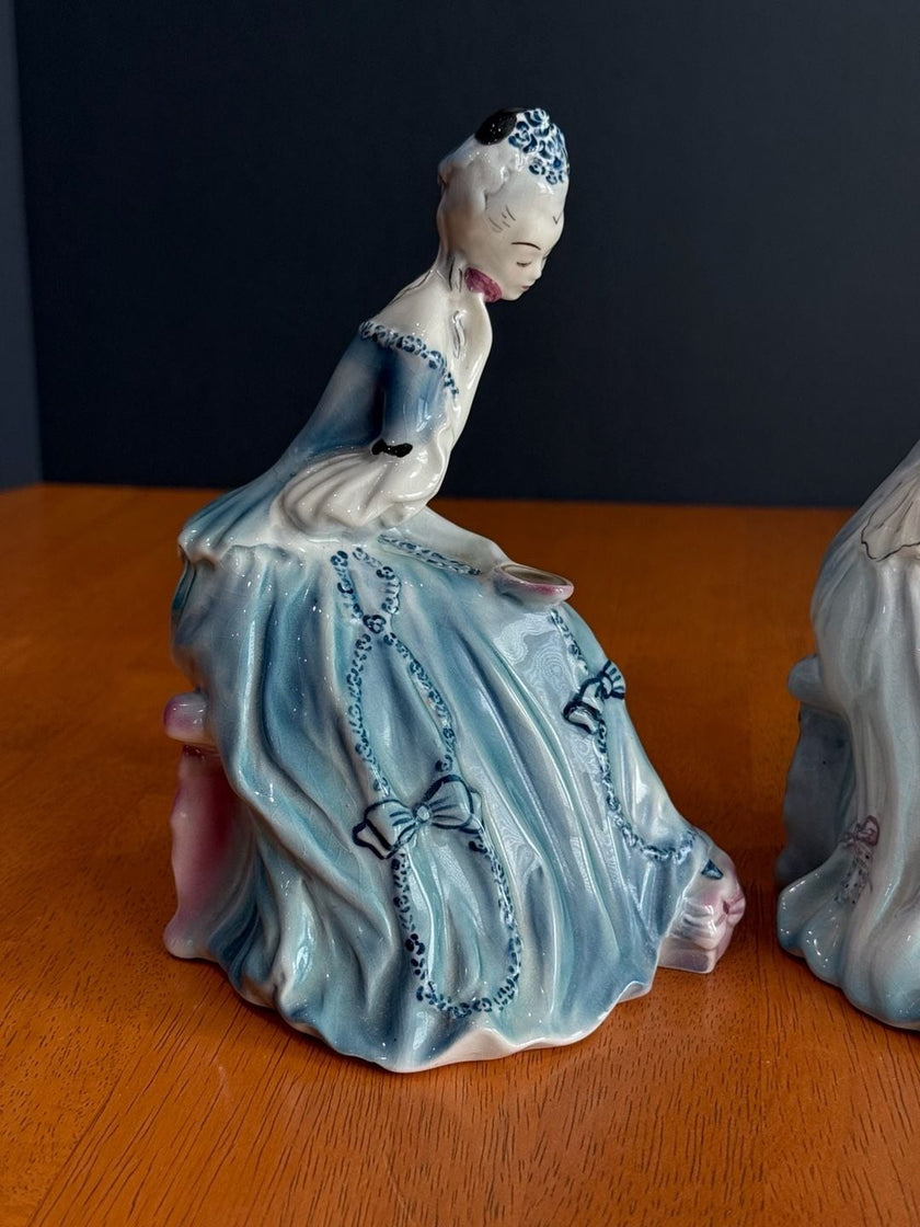 Vintage Goldscheider Everlast Porcelain Victorian Lady Figurines Set of 2