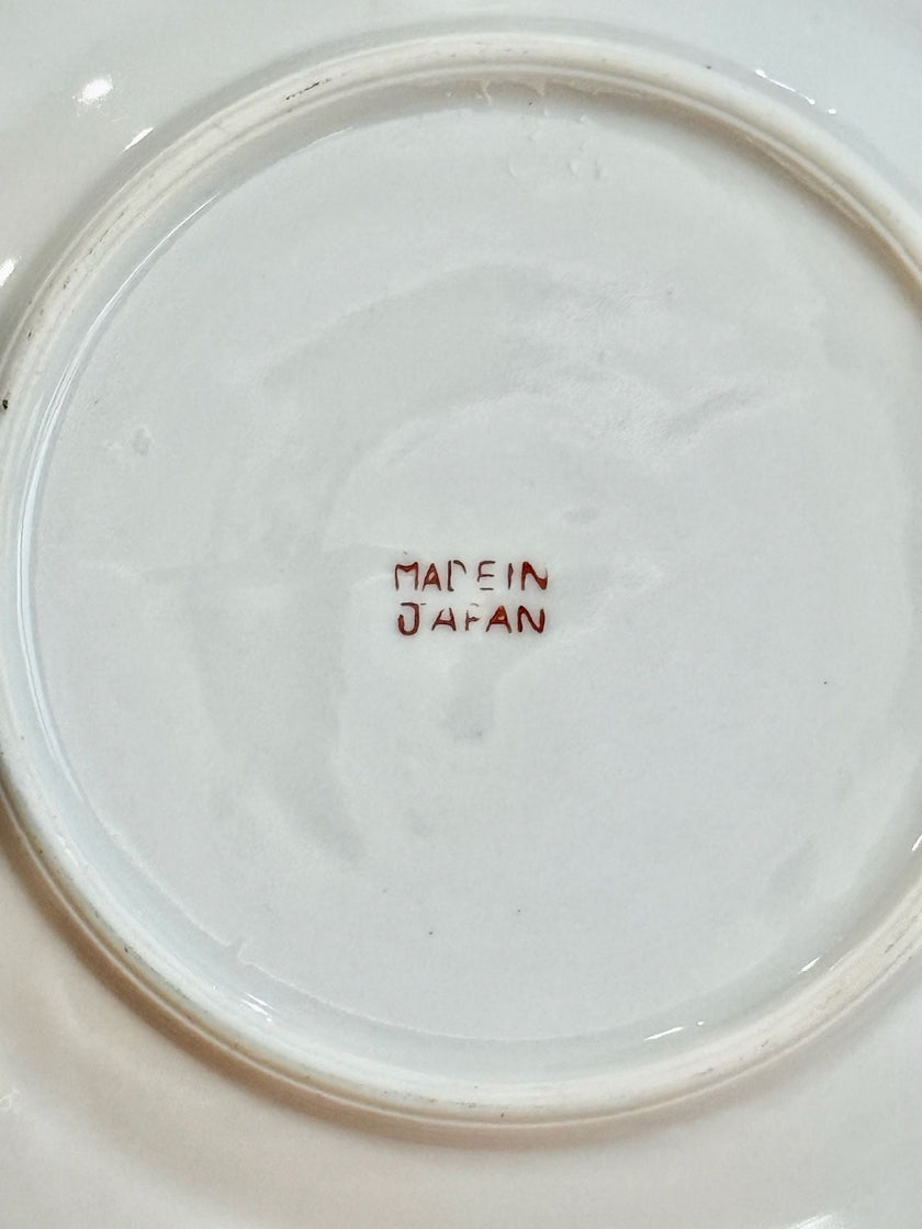 Vintage Moss Rose Pattern Bread & Butter Plate Made in Japan Gold Rim 6”