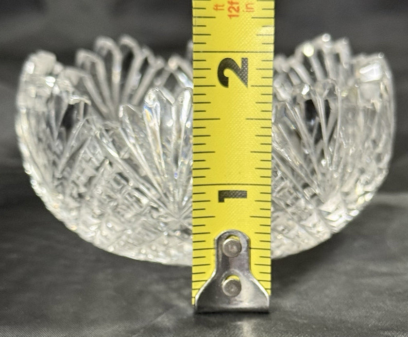 American Brilliant Period Cut Glass Finger Bowl Strawberry & Fans Pattern Rare!