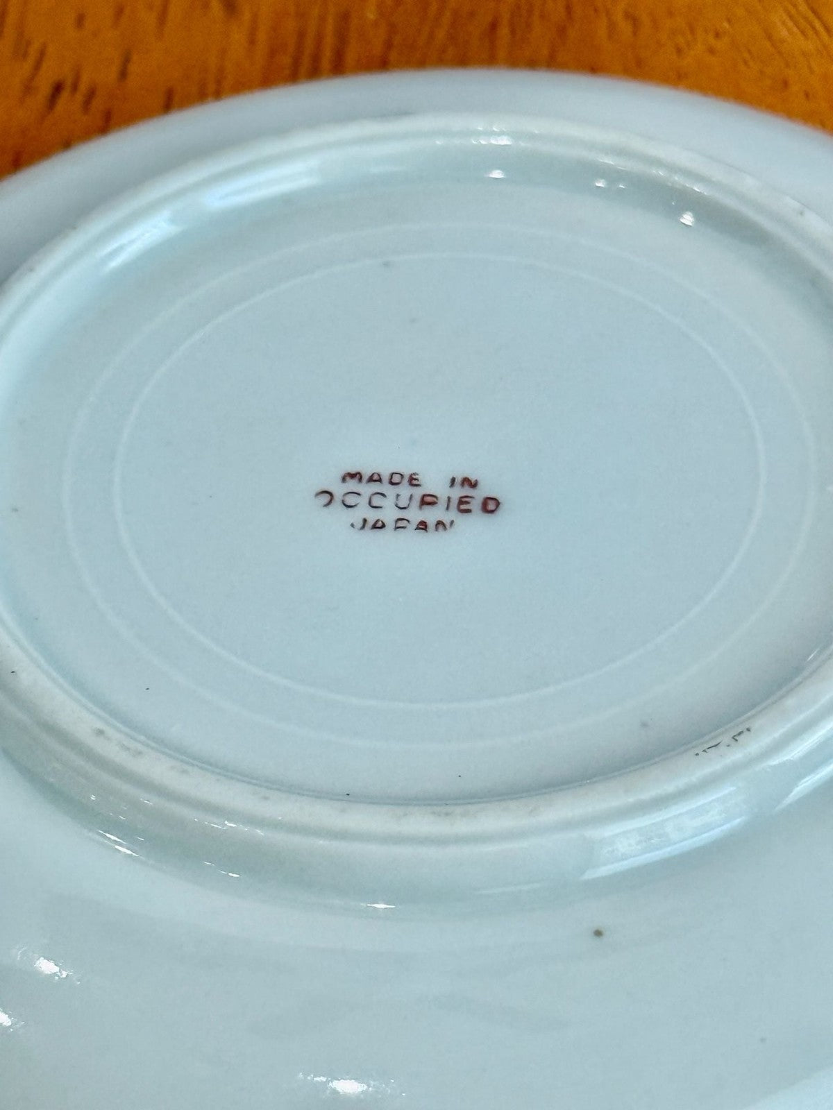 Set of 4 Vintage Hand Painted Floral Porcelain Saucers Made in Occupied Japan