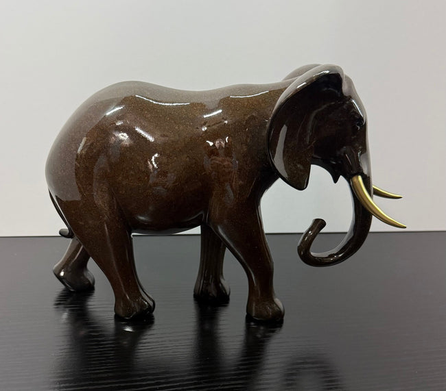 Vintage Ceramic Aynsley elephant Gold-Tone Tusks Animal Kingdom Collection 1990s