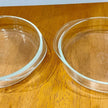 Vintage Pyrex 221 8 1/4 Inch Round Clear Glass Baking Dish Ovenware Set of 2