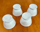 Set of 4 Vintage White Ceramic Restaurant-Ware Footed Egg Cups 3x2.5”