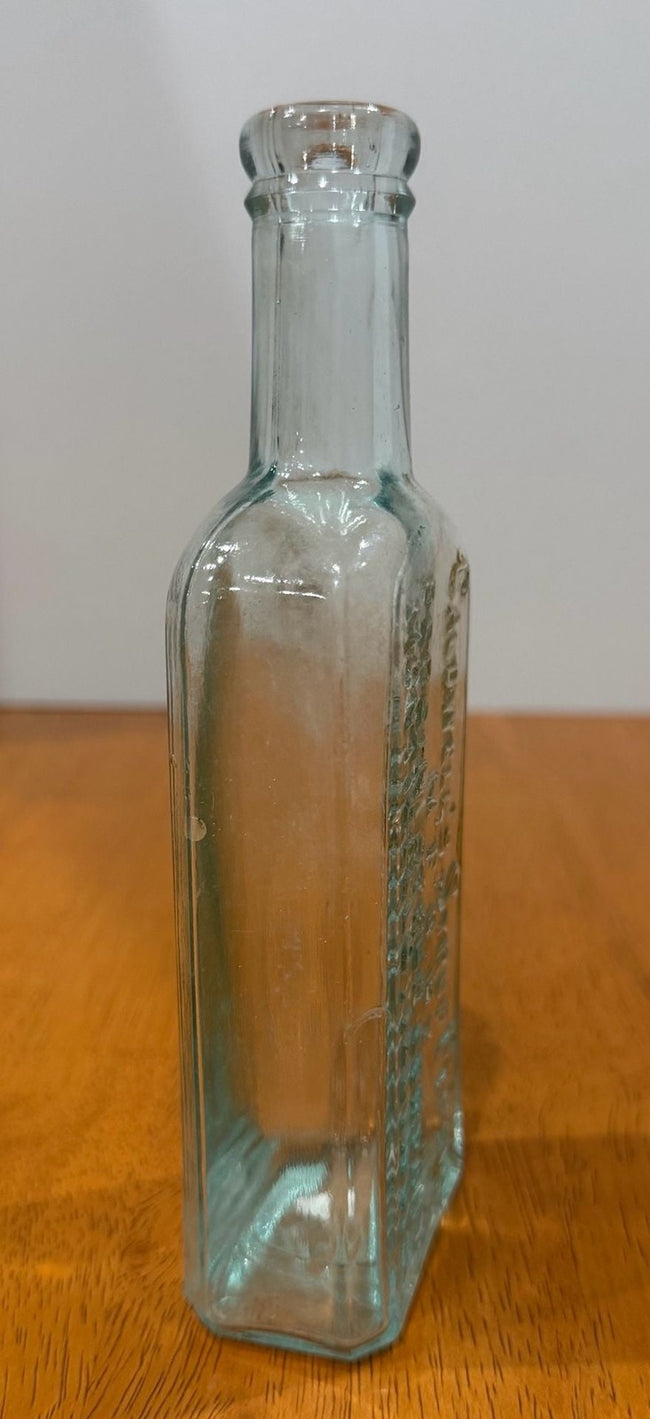 Antique Dr. W.B. Caldwell's Syrup Pepsin Bottle Clear Blue Tint Glass