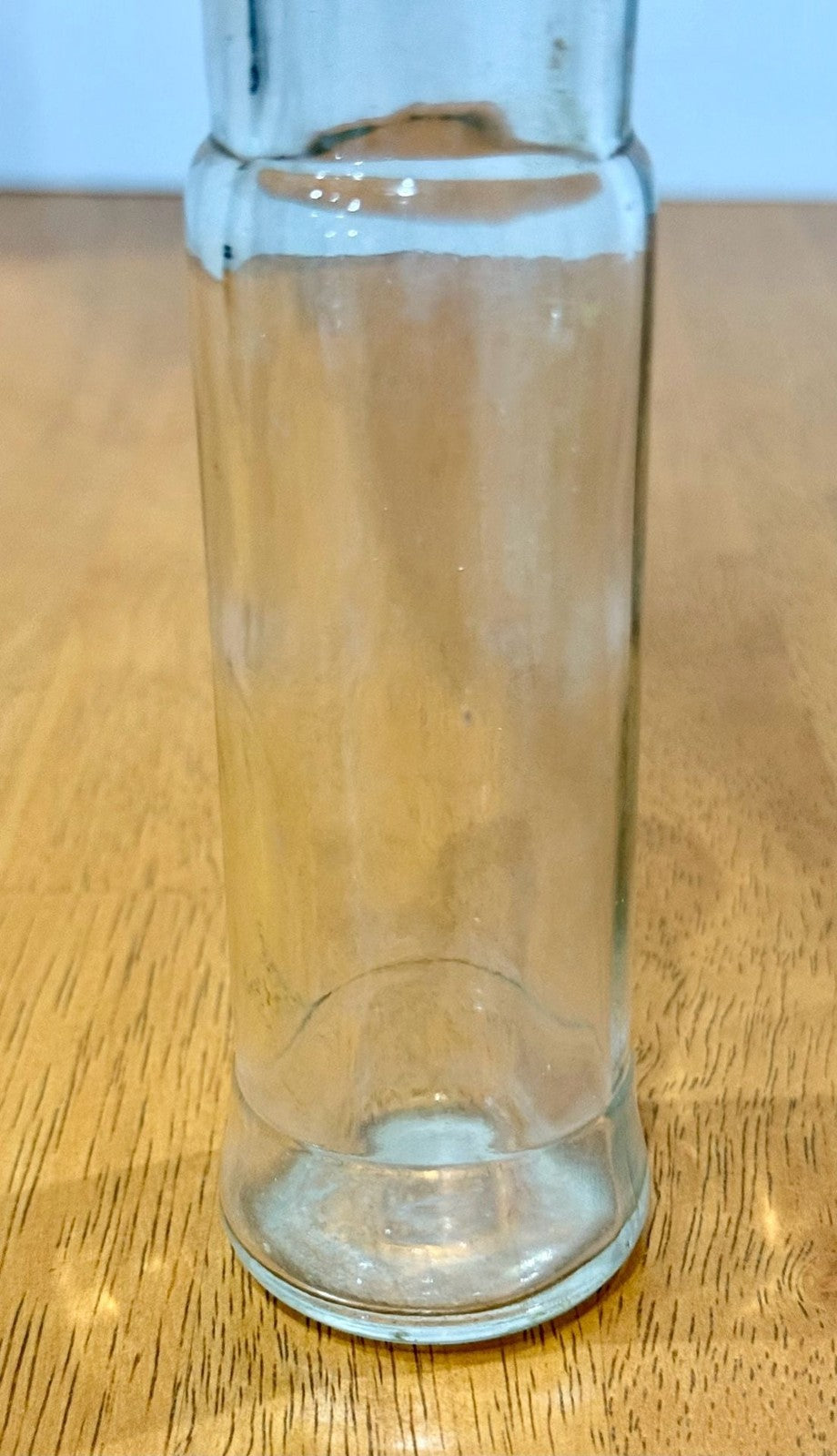 Antique Clear Glass Caper Bottle 6 Inch Cylindrical Jar