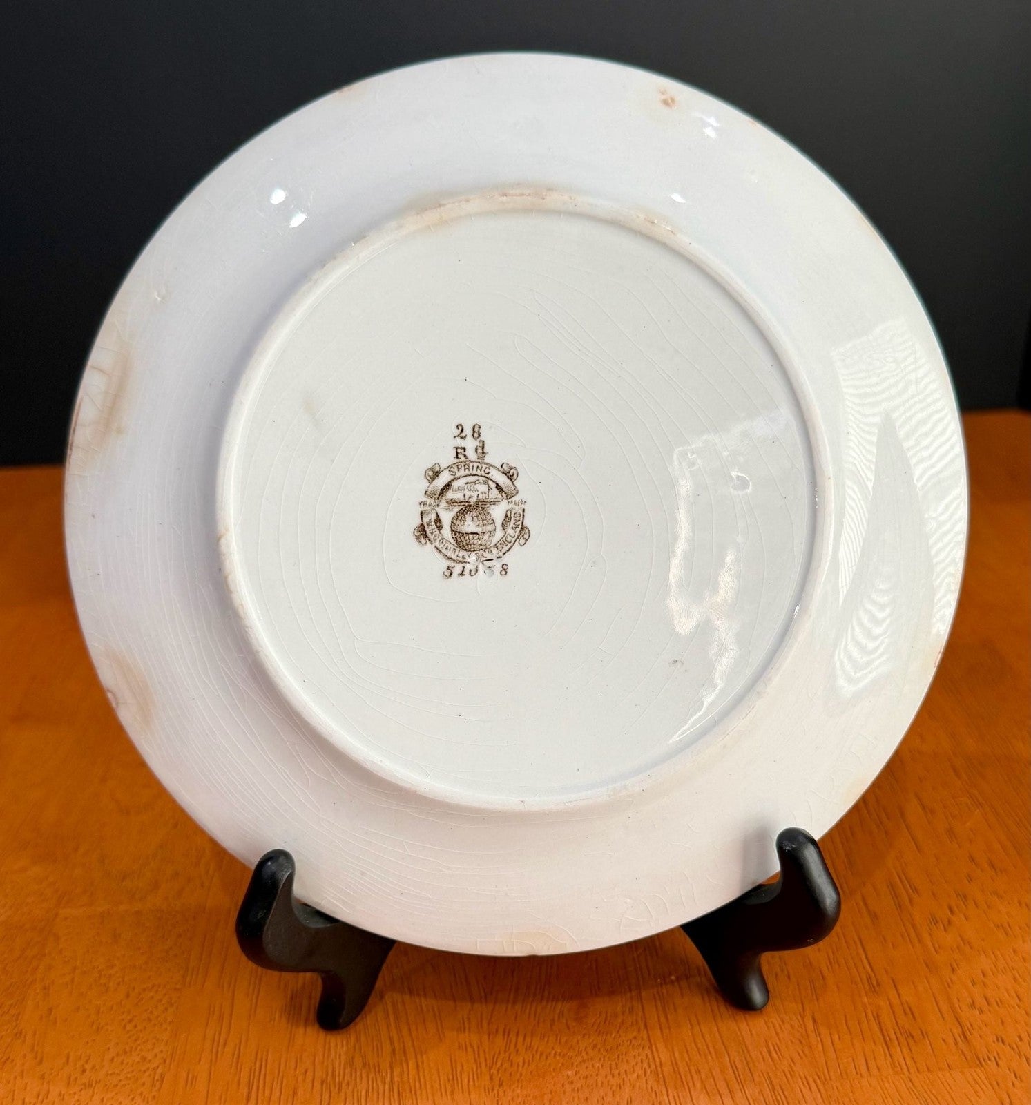 Antique Grindley & Tunstall 'Spring' Brown Floral Transferware Plate