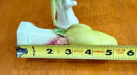 Vintage Set of 2 Yellow Parakeet Birds on Perches Ceramic Figurines