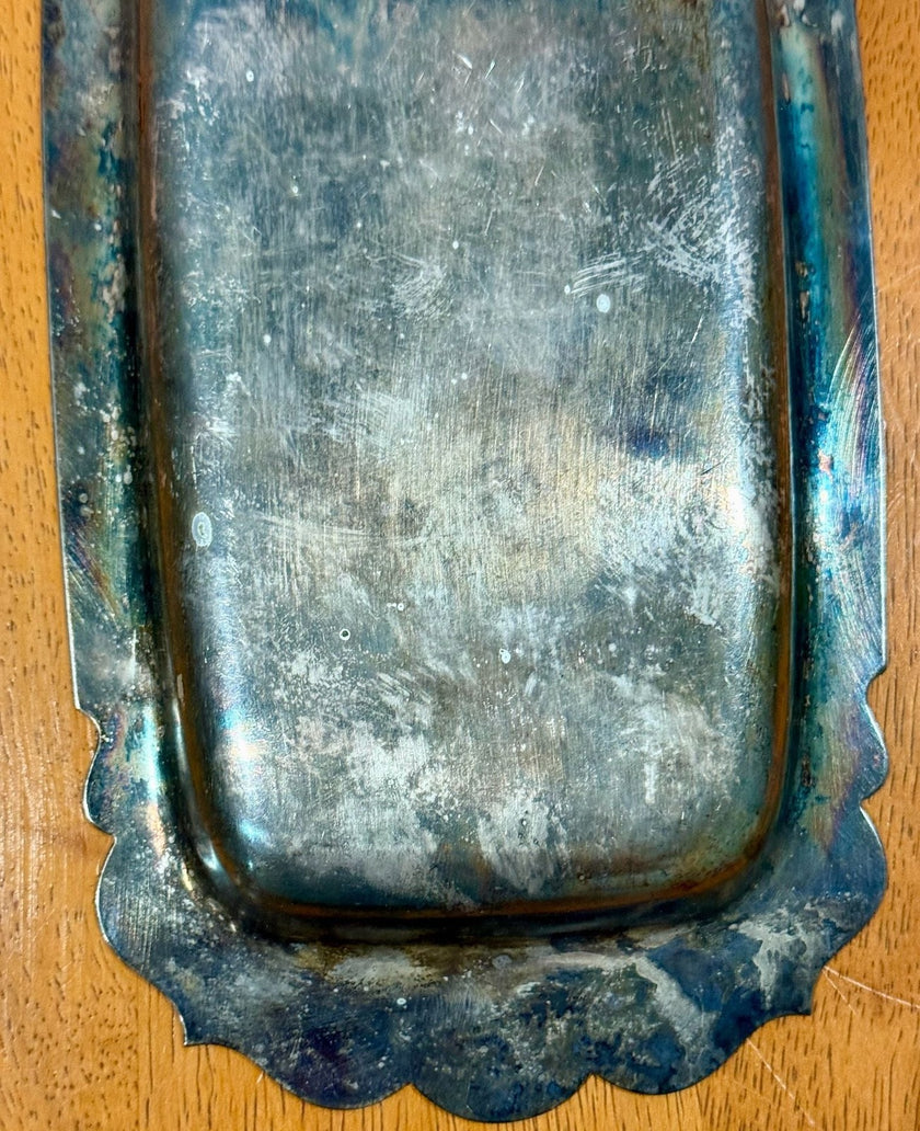 Vintage WM Rogers Silver-Plated Scalloped Edge Vanity Serving Tray