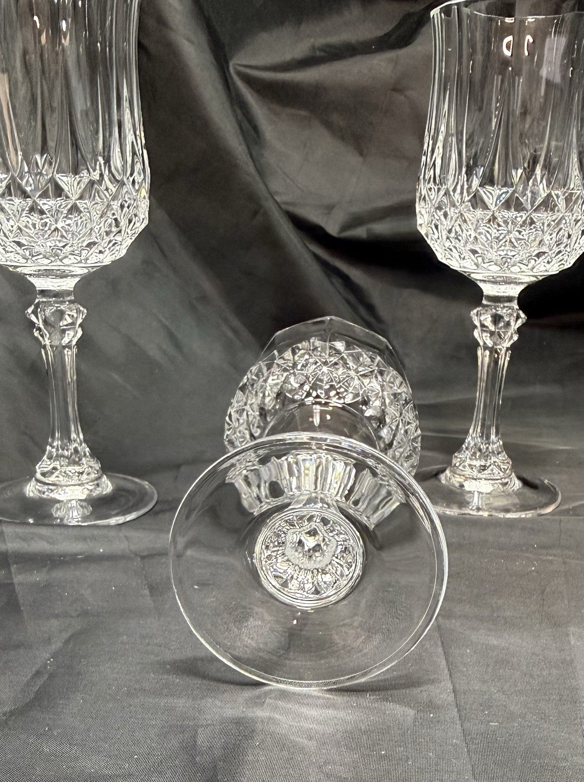 Vintage Set Of 6 Cristal D'Arques Durand Longchamp Crystal Wine Glasses 6.5