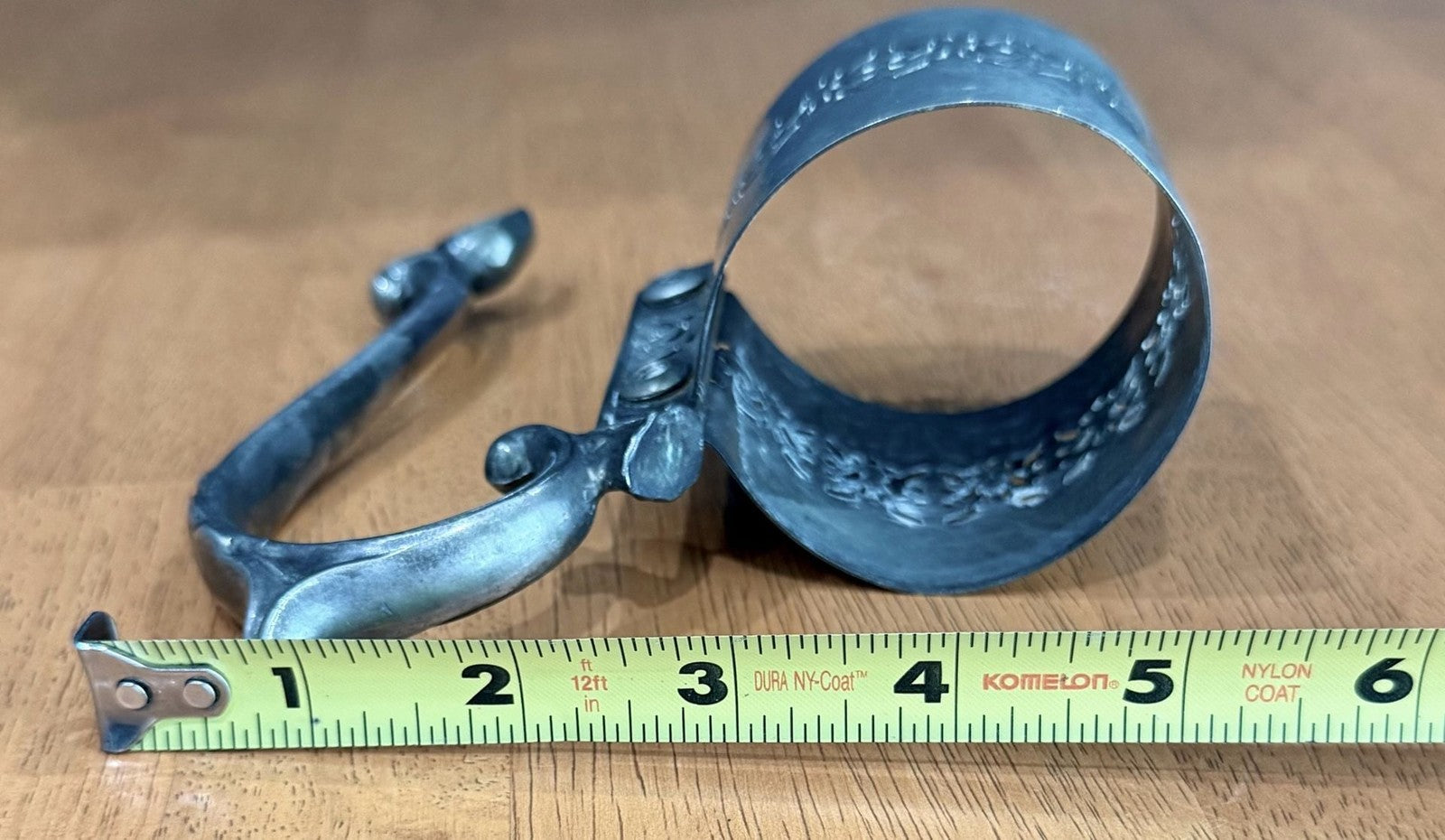 Vintage Silver Plated Filigree Glass Holder or Carafe Collar with Handle