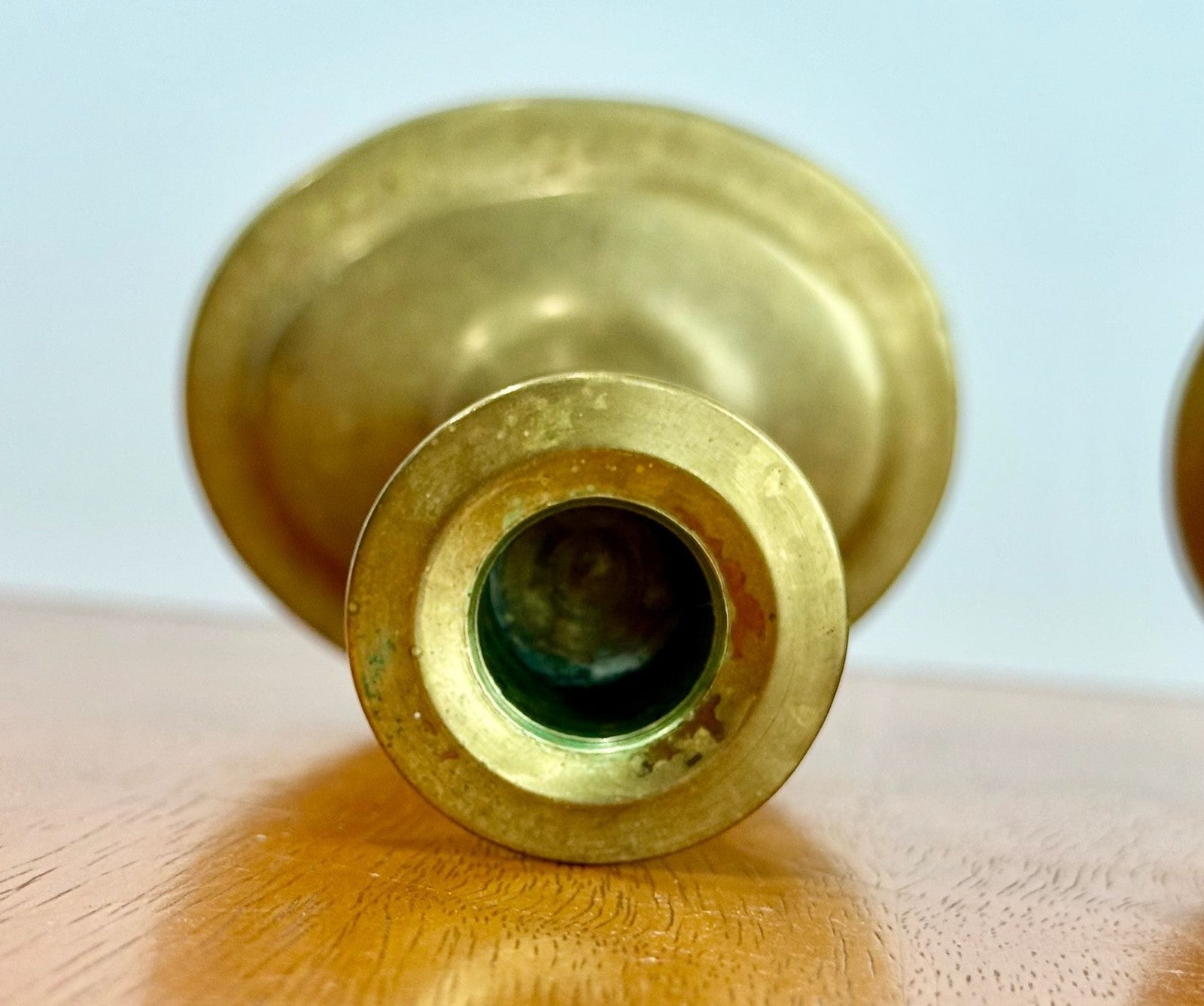 Vintage Solid Brass Candlestick Holders Set of 2
