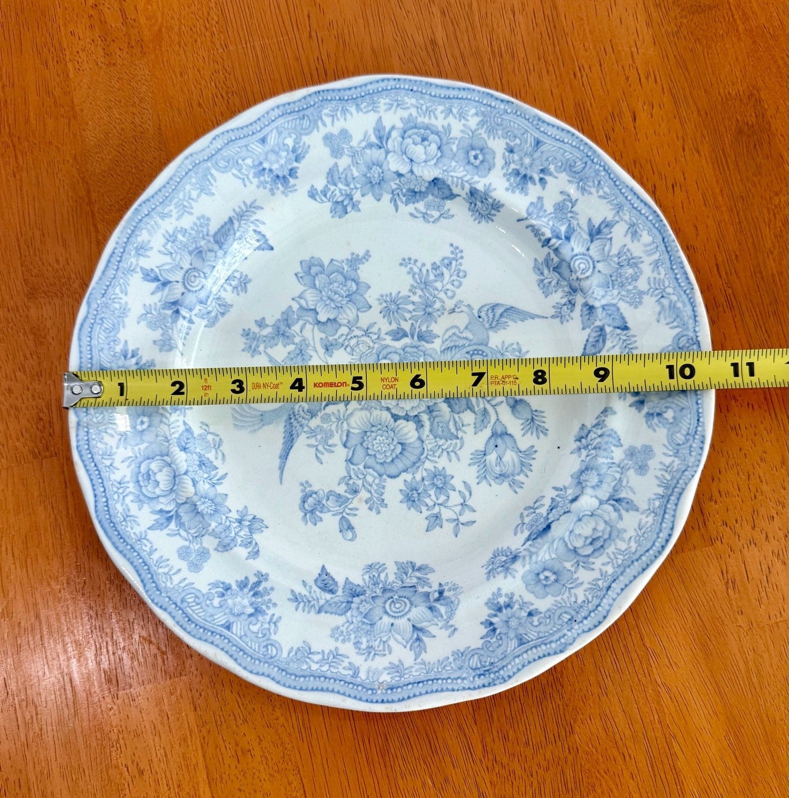 Antique Hill Pottery B&L Asiatic Pheasant Blue and White 10-Inch Dinner Plate