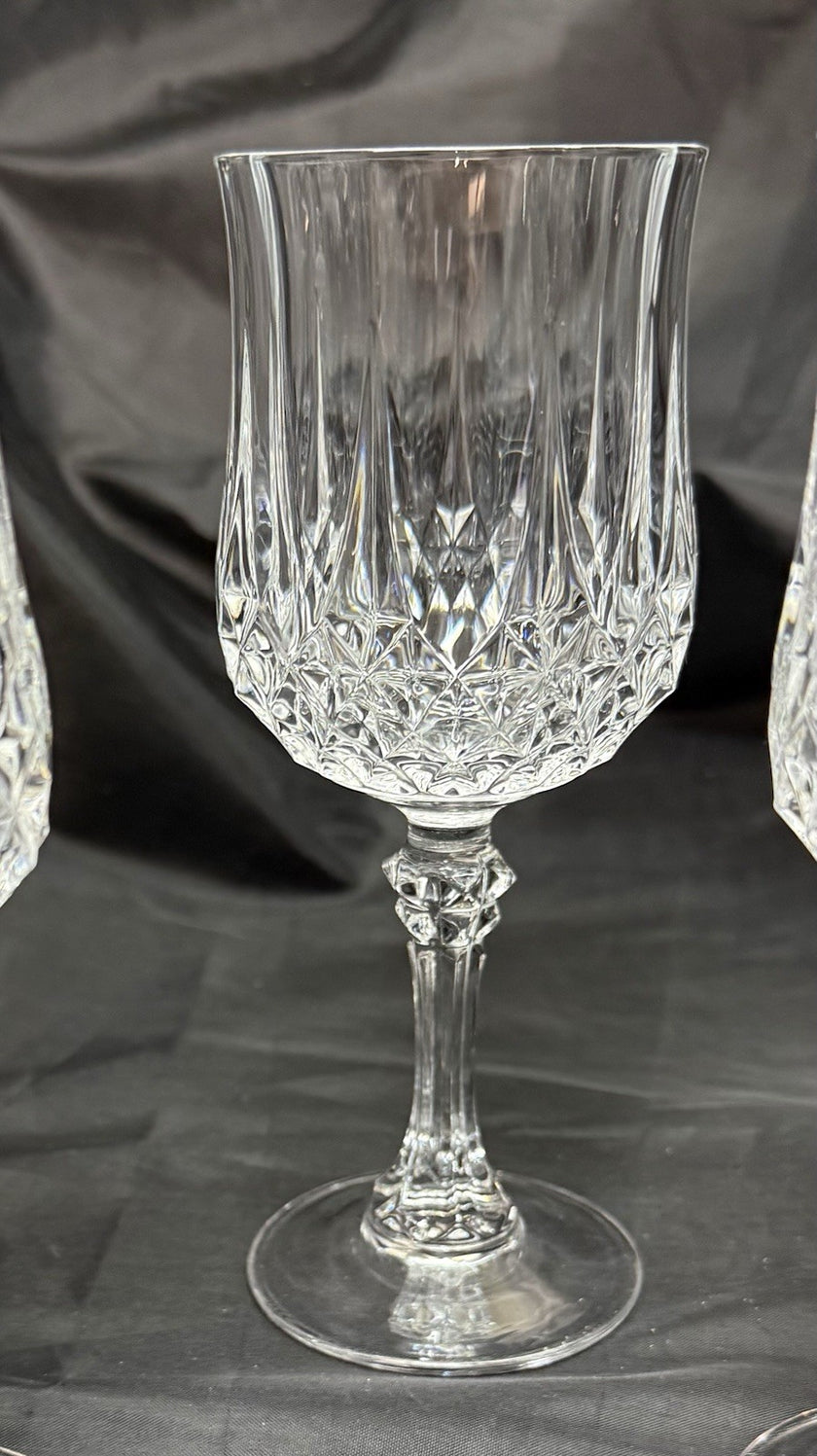 Vintage Set Of 6 Cristal D'Arques Durand Longchamp Crystal Wine Glasses 6.5
