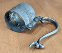 Vintage Silver Plated Filigree Glass Holder or Carafe Collar with Handle