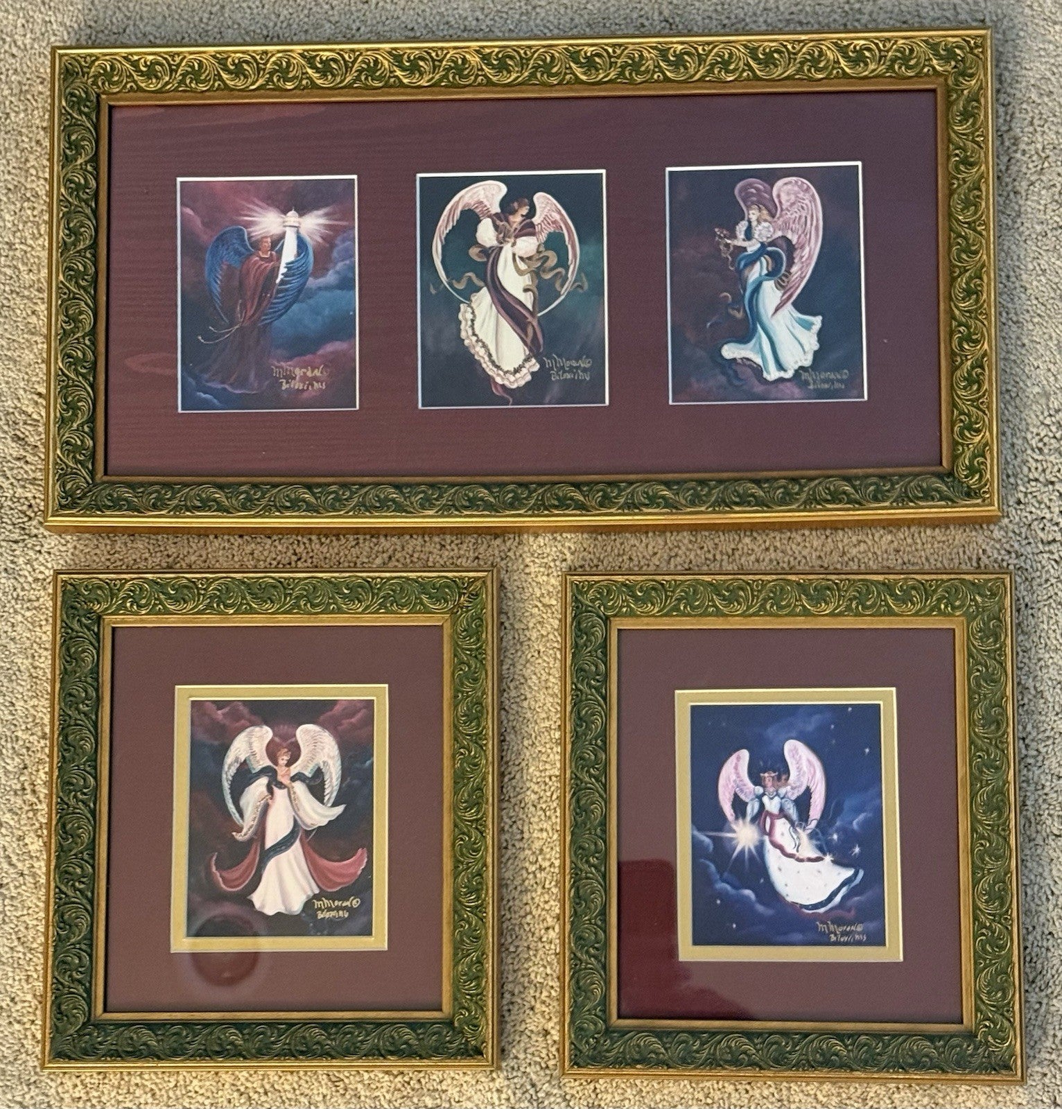 Mary Moran Guardian Angel Series Prints Celestrial Love Hope Faith Guardian RARE