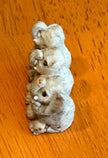 Stone Critters Vintage Three Wise Elephants Figurine Hear See Speak No Evil SC-423