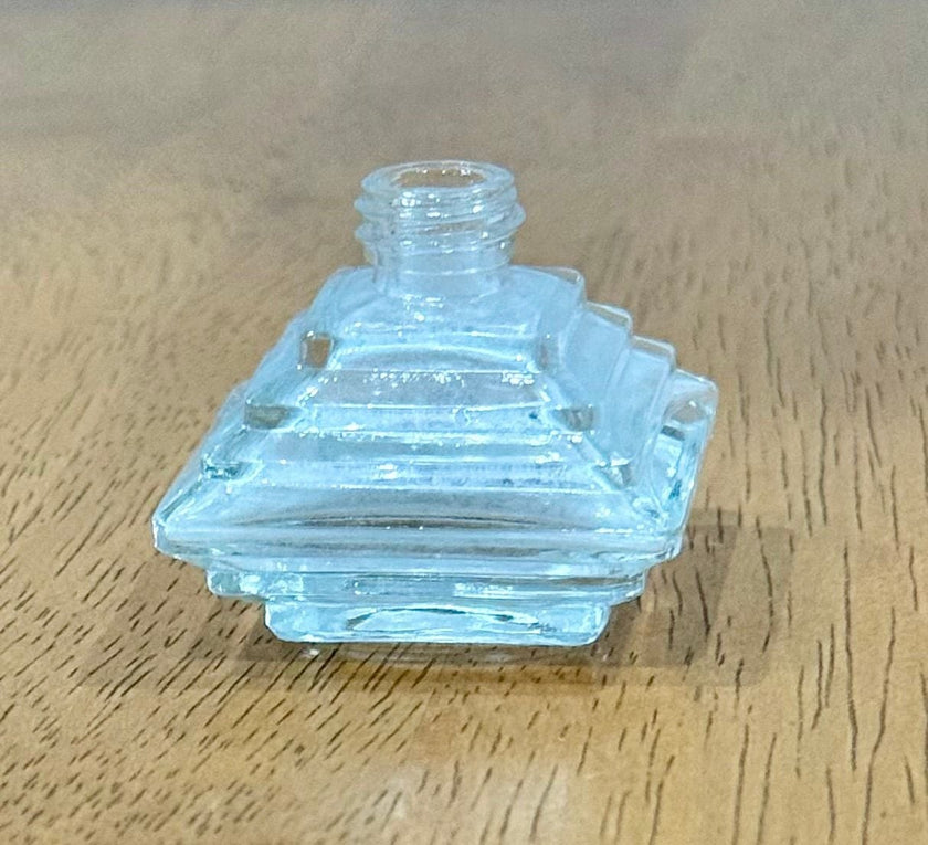 Vintage IRICE Art Deco Clear Glass Pyramid Individual Salt Shaker