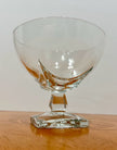 Vintage Clear Glass Pedestal Compote Bowl Square Base 5” Candy Dish Fancy