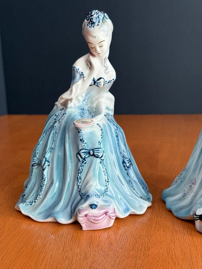 Vintage Goldscheider Everlast Porcelain Victorian Lady Figurines Set of 2