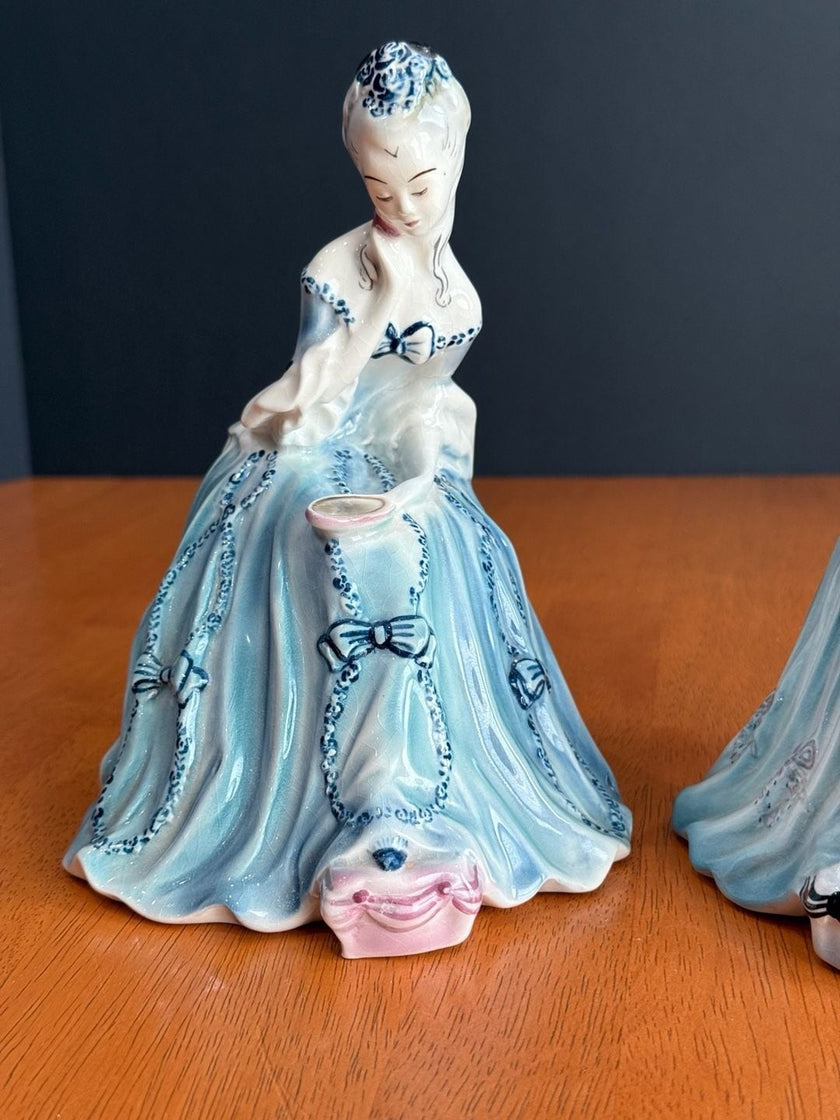 Vintage Goldscheider Everlast Porcelain Victorian Lady Figurines Set of 2