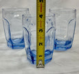 Vintage Set Of 2 Libbey Chivalry Blue Juice Glasses Set 3.75” Textured Panels