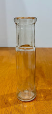 Antique Clear Glass Caper Bottle 6 Inch Cylindrical Jar