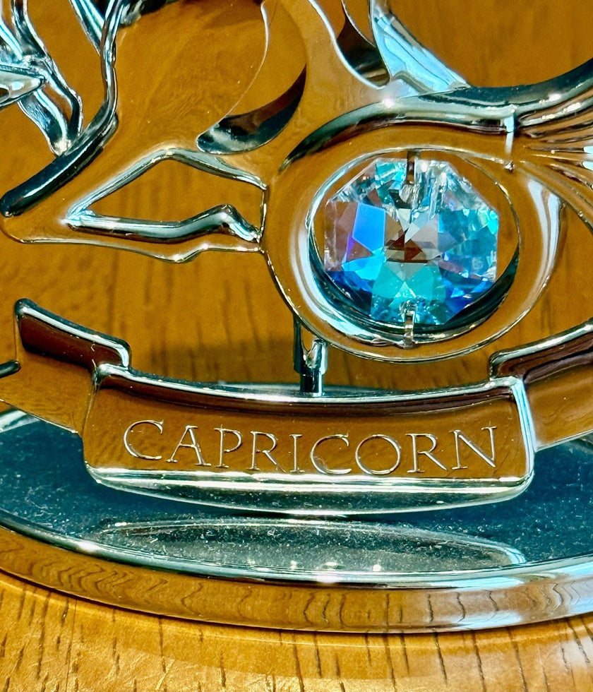 Mascot Crystal Delight Chrome Plated Capricorn Zodiac Figurine Austrian Crystal