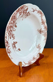 Colonial Pottery Stoke England Clifford Pattern Brown Transferware Soup Bowl