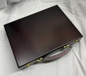 Cardinal's Texas Hold 'Em Poker Set Dark Maroon Wooden Case 2 Card Decks