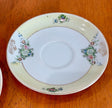 Set of 4 Vintage Hand Painted Floral Porcelain Saucers Made in Occupied Japan