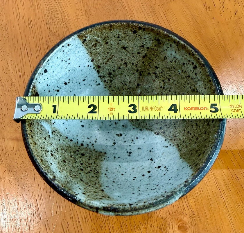 Vintage Signed Japanese Studio Pottery Chawan Tea Ceremony Bowl 5.25” Earthtones