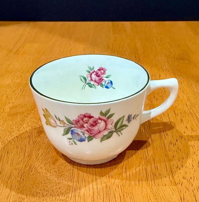 Vintage Scio Pottery Hazel Floral Tea Cup Moss Rose Pattern